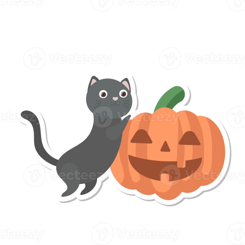 katt tecknad serie i halloween png