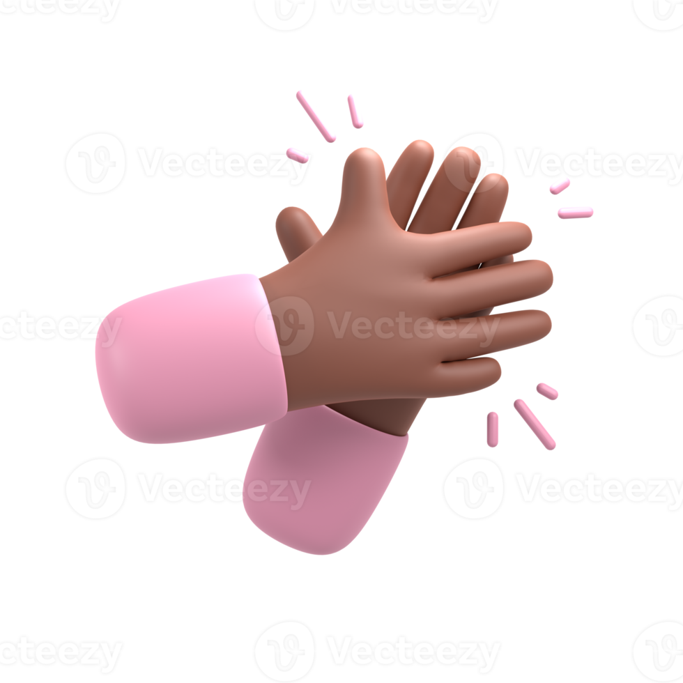 brown clap hands gesture 3d icon png