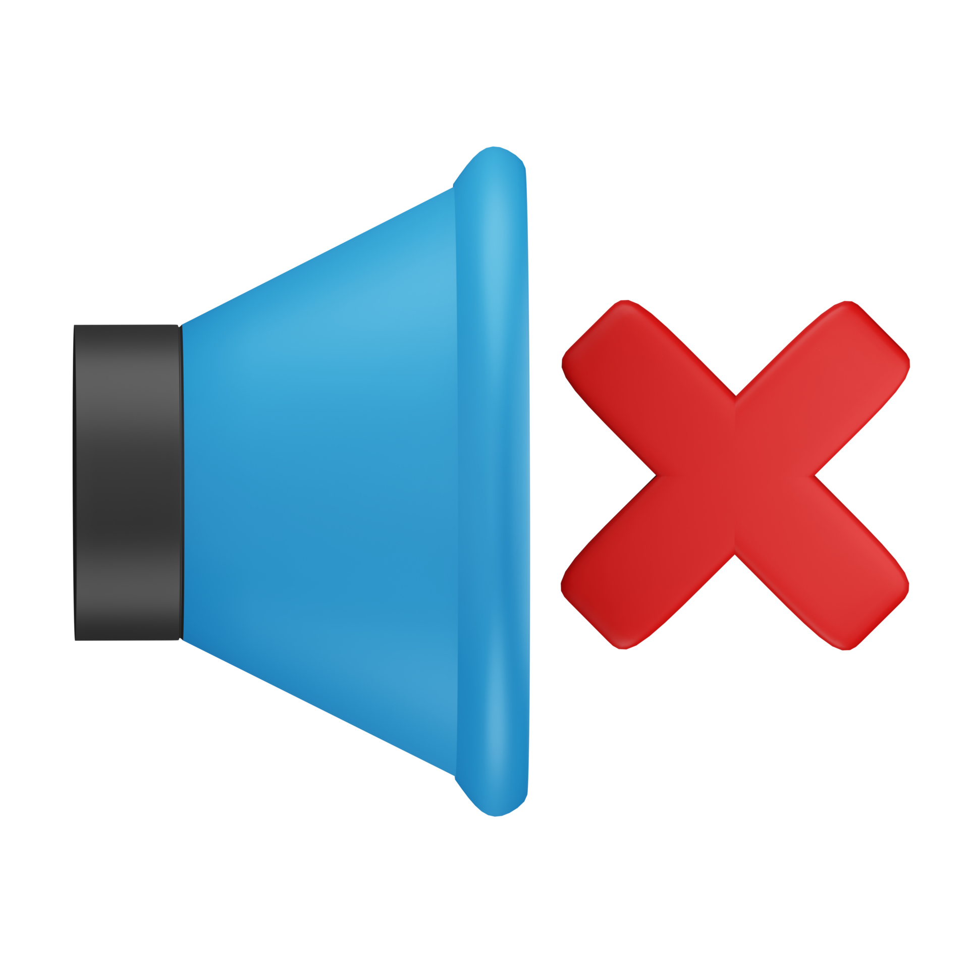 3d realistic red cross sound speaker icon 12174420 PNG