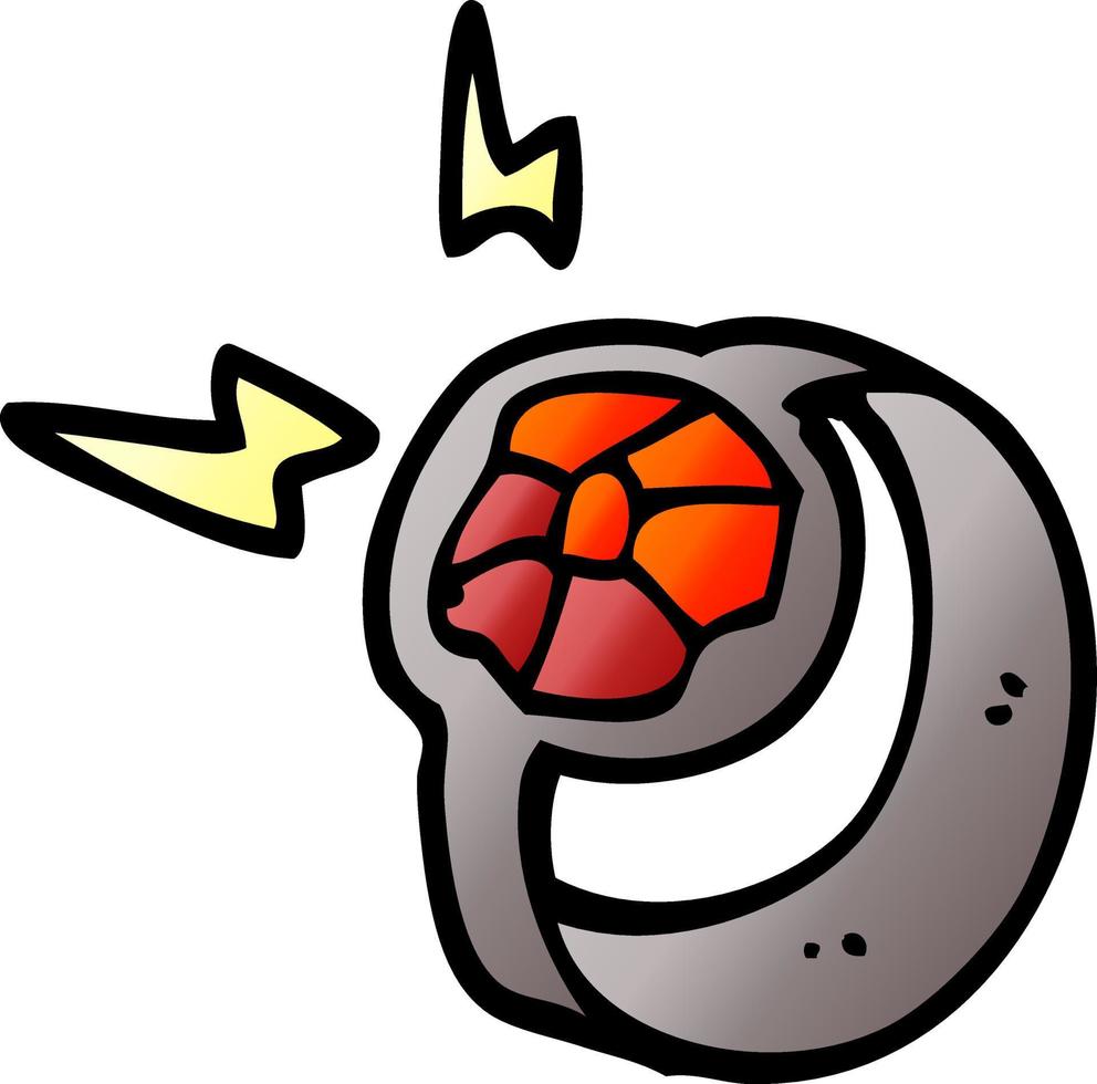 cartoon doodle magical power ring vector