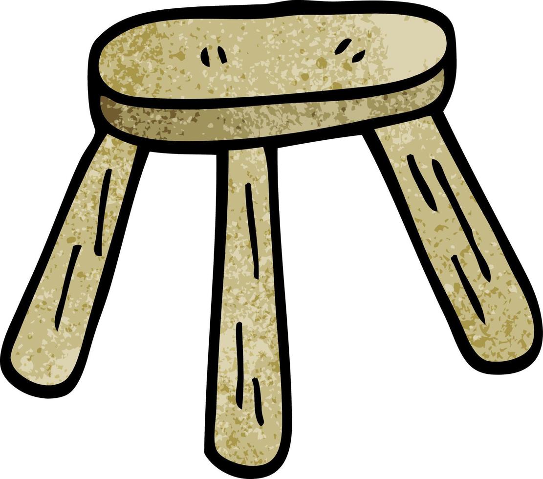 cartoon doodle of a wooden stool vector