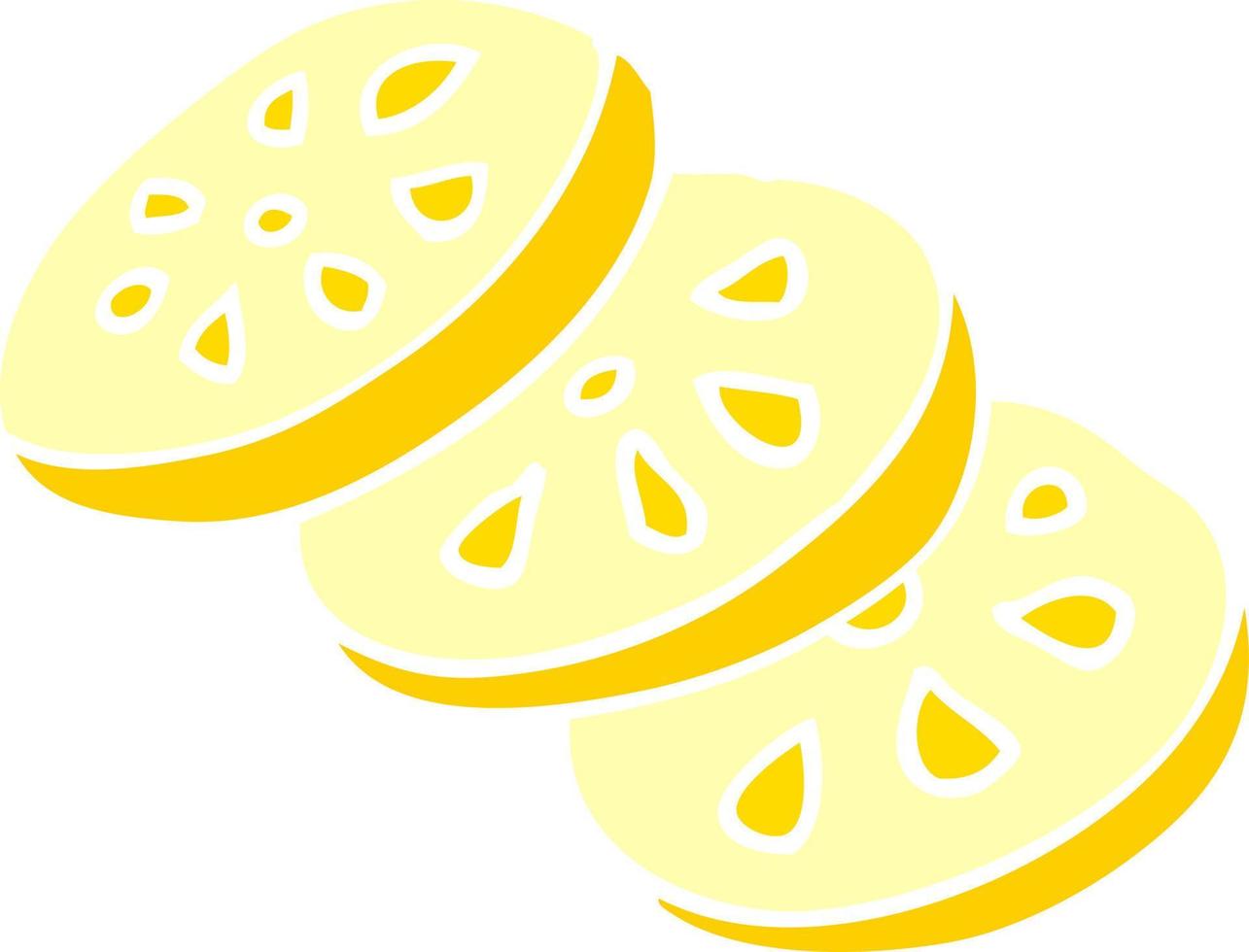 cartoon doodle lemon slices vector