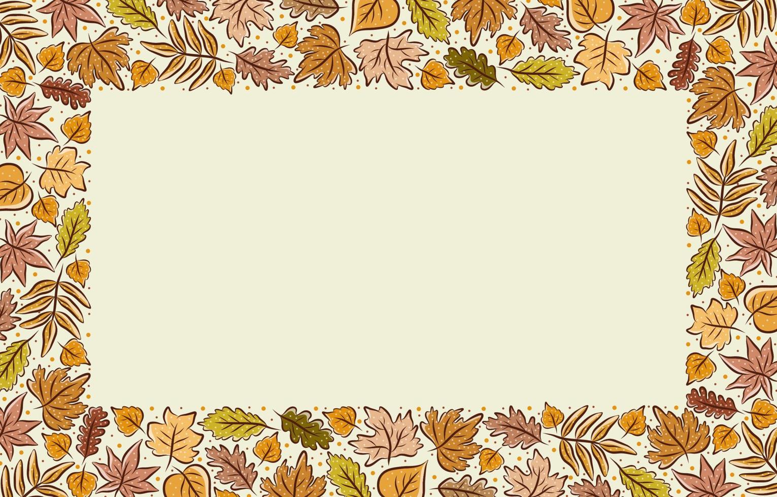 Nature Hand Drawn Floral Border Background vector