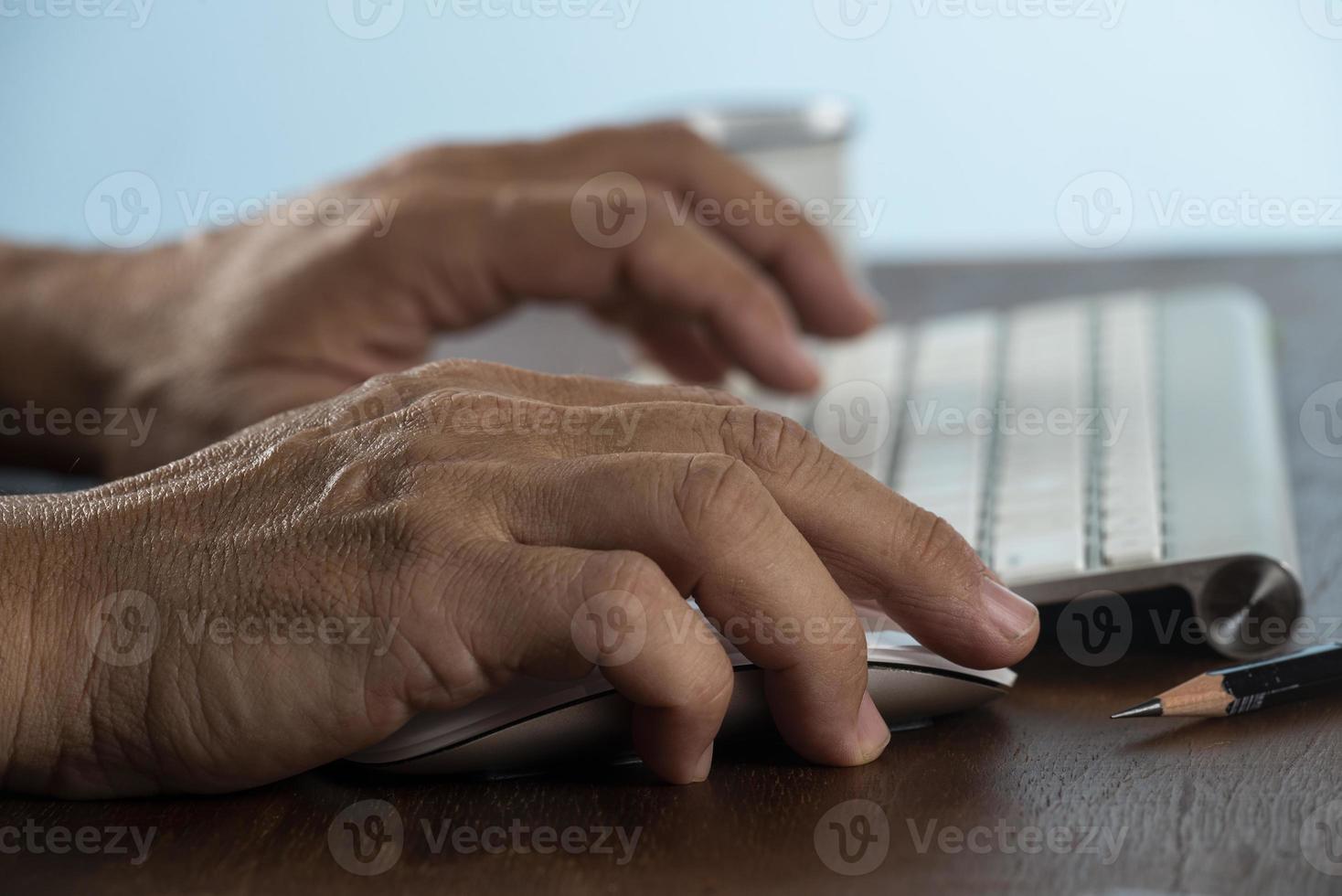 Business man using computer. photo