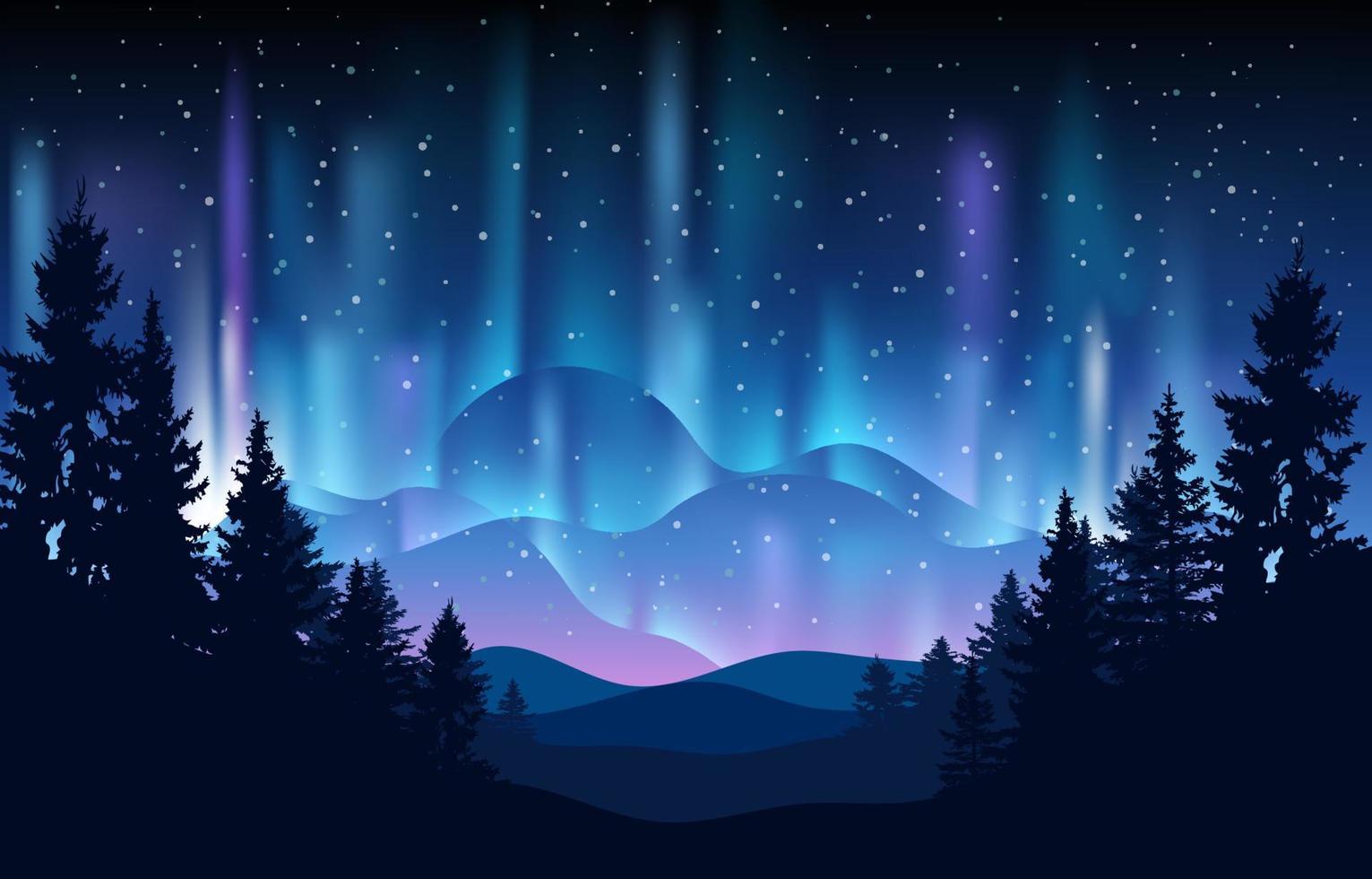 fondo hermoso de la aurora boreal vector