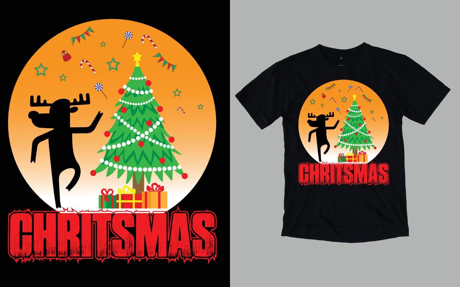 diseño de camiseta del día de navidad vector