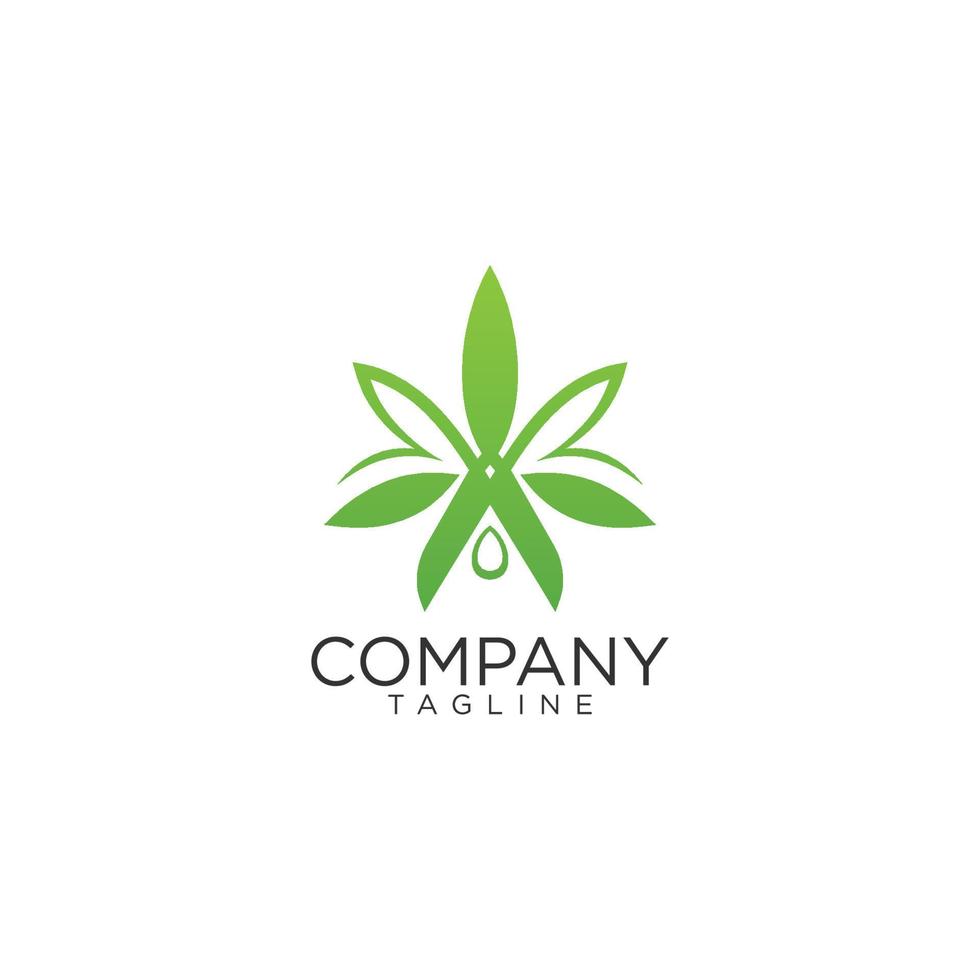 diseño de logotipo de cannabis y plantillas de vectores premium