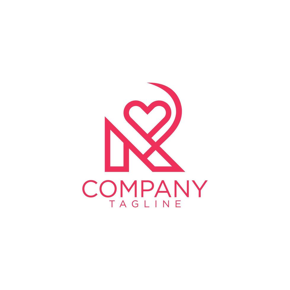 diseño de logotipo de amor r y plantillas de vectores premium