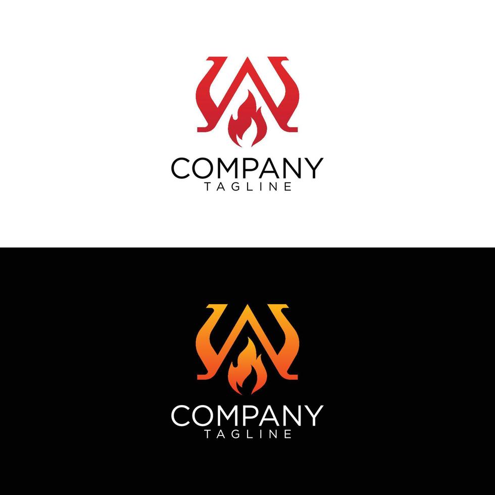 w fire logo design and premium vector templates