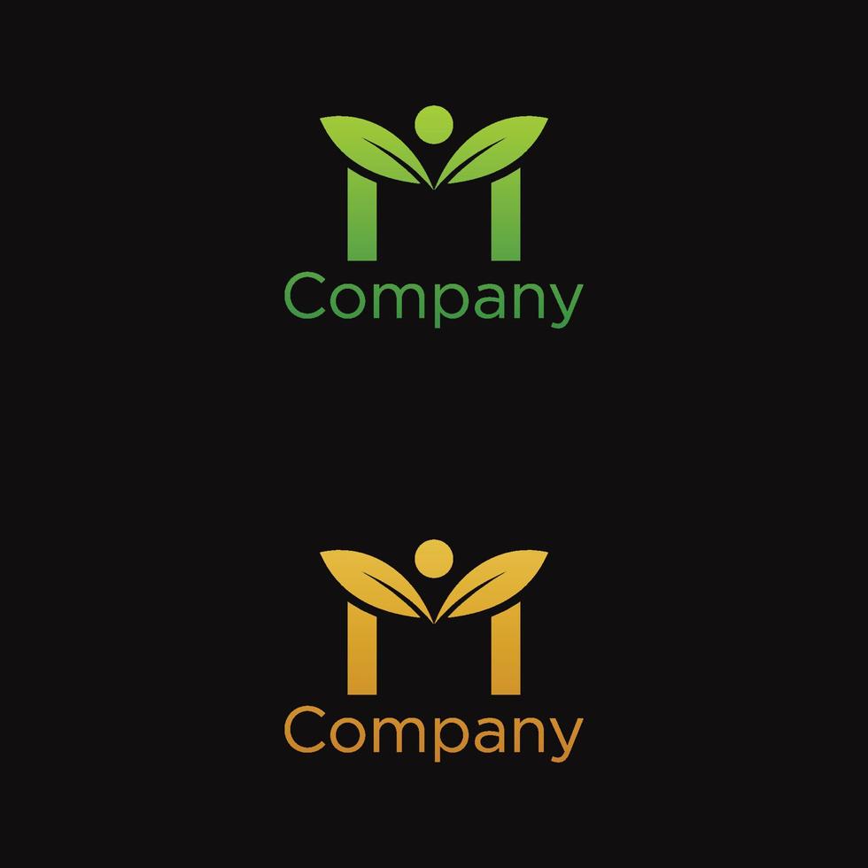 m nature logo design and premium vector templates