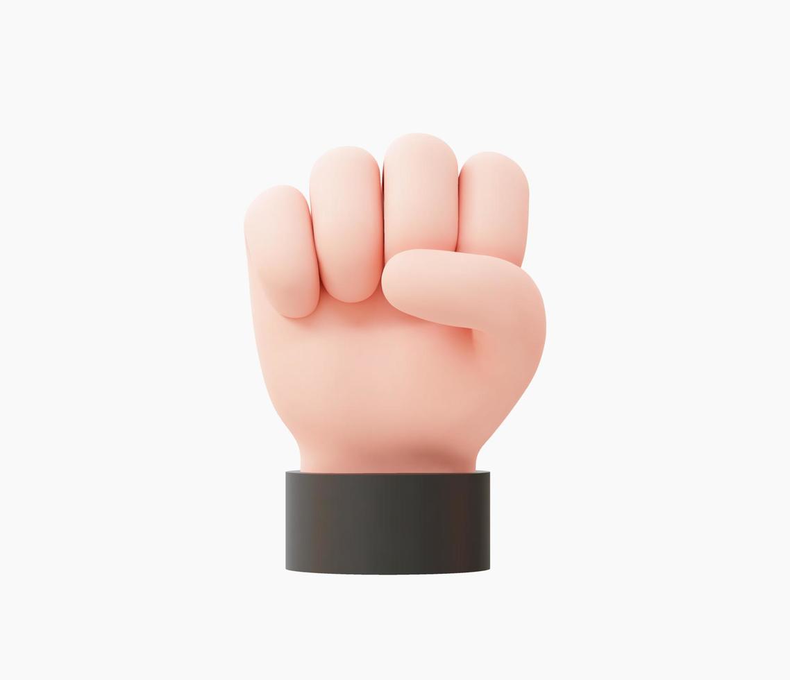 3d Realistic Hand fist up vector illustration.