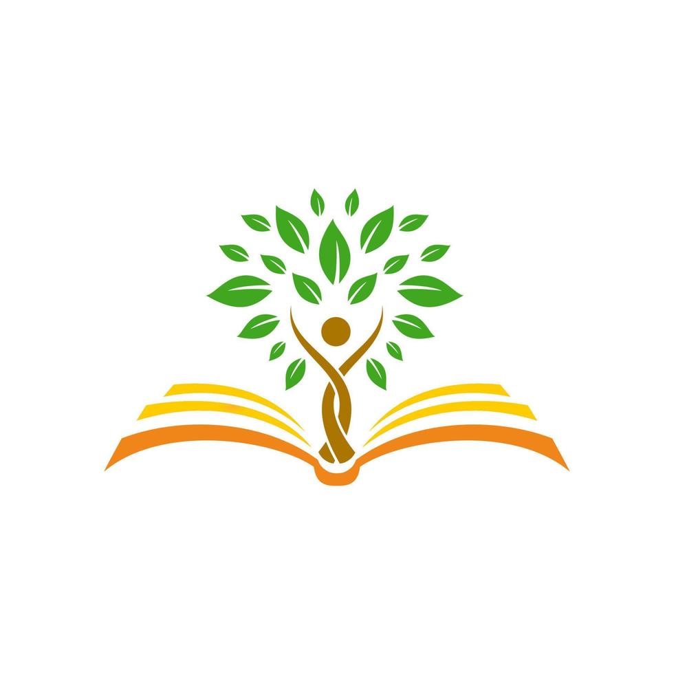 logotipo del árbol del libro vector