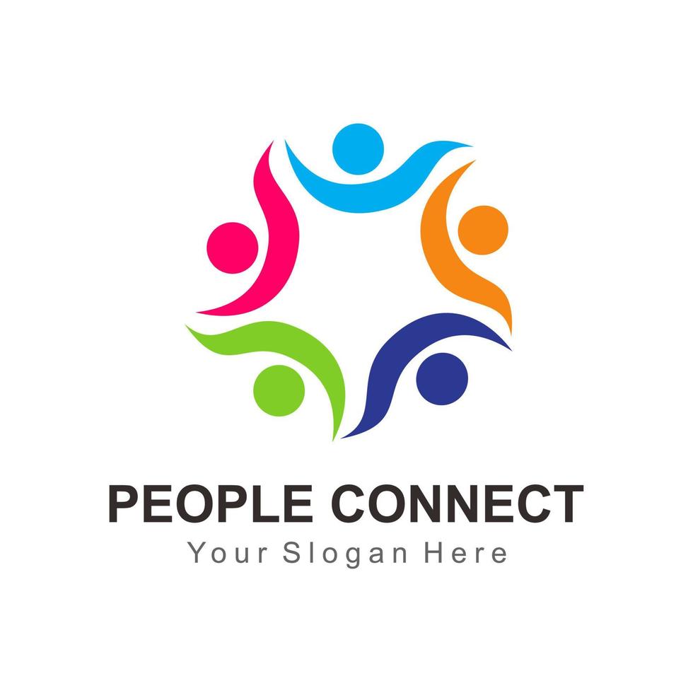 people connect logo vector