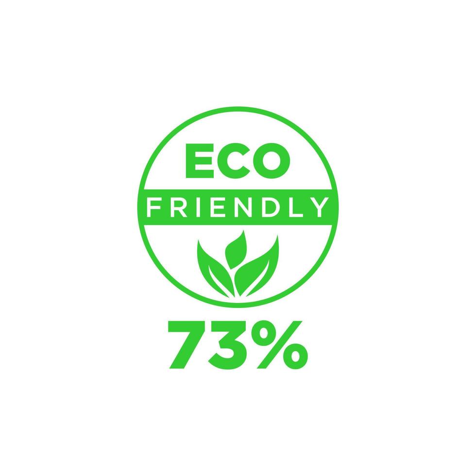 Eco friendly green leaf label sticker. vector