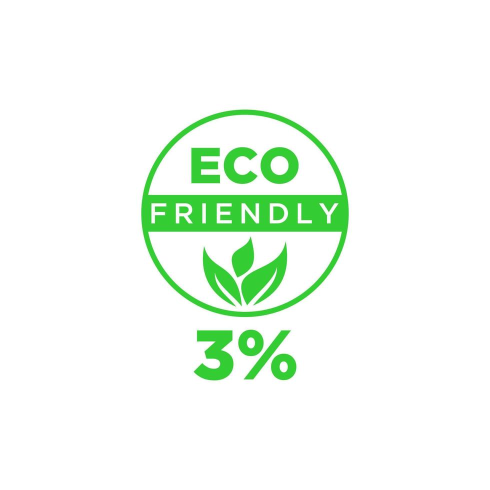 Eco friendly green leaf label sticker. vector