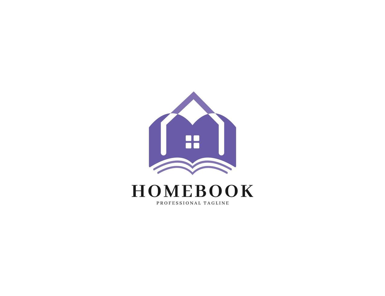 Educational book logo with home design illustration vector