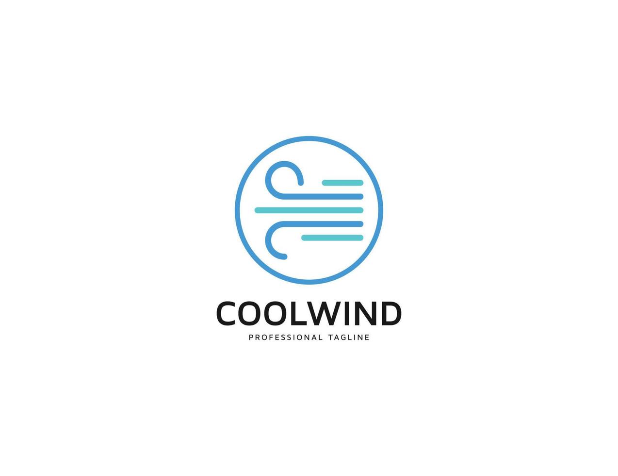 Cool wind logo design illustration vector