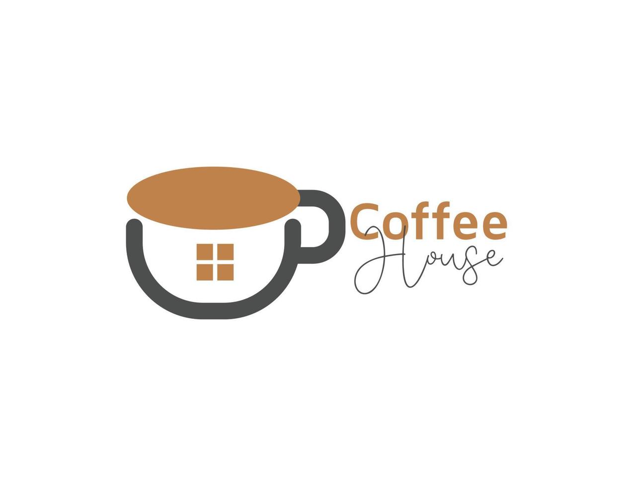 Coffee house logo with coffee cup illustration vector