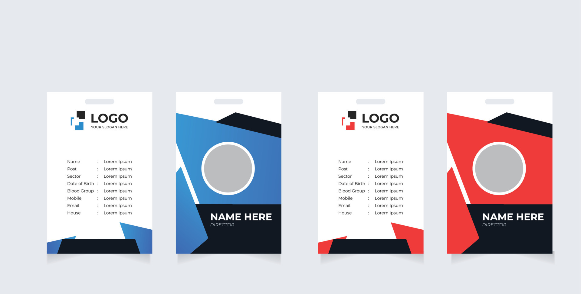 Simple Abstract Geometric Id Card Design, Professional Identity Card