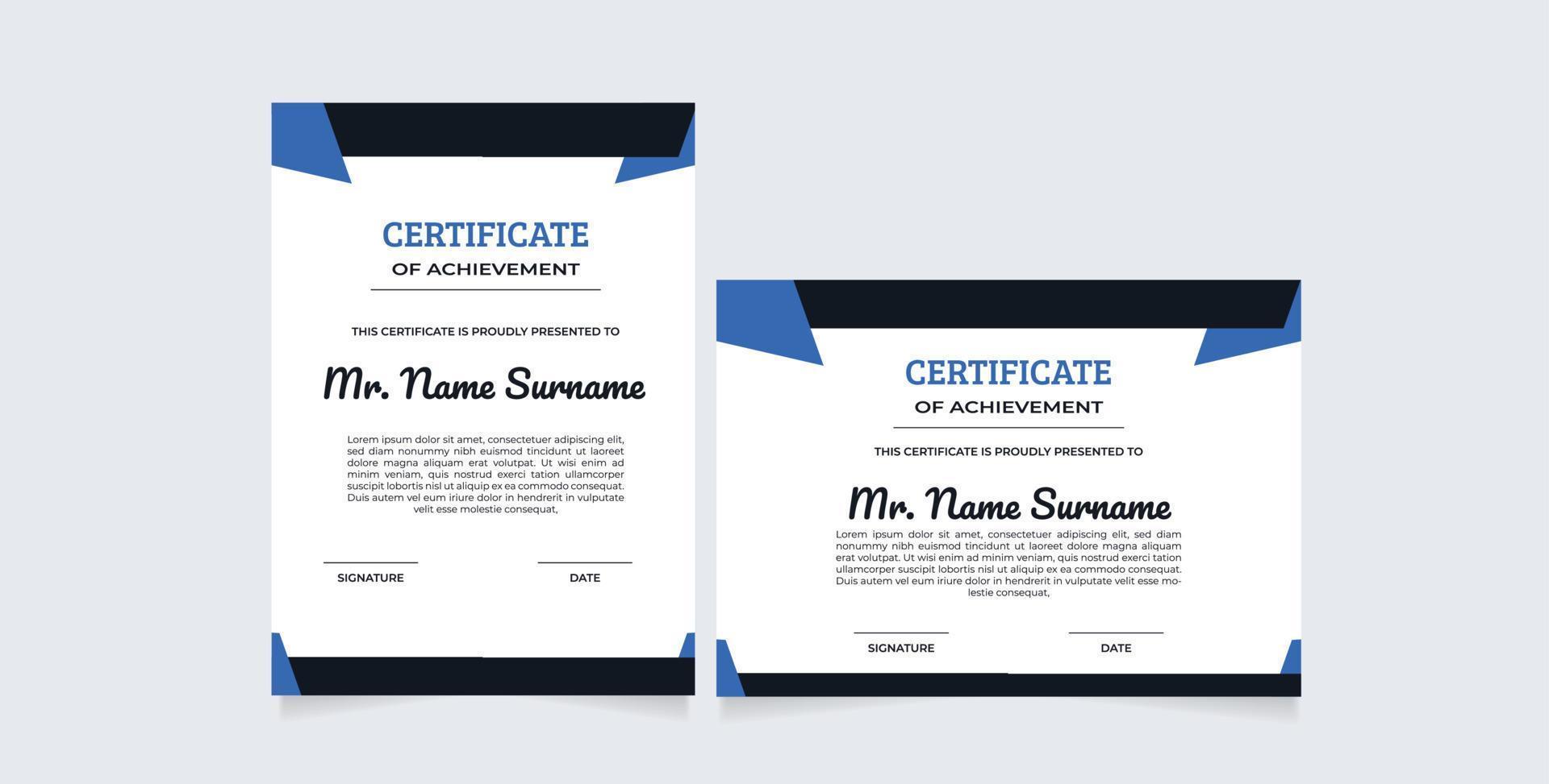 horizontal and vertical certificate template  Modern employee of the month certificate gradient elegant certificate template vector
