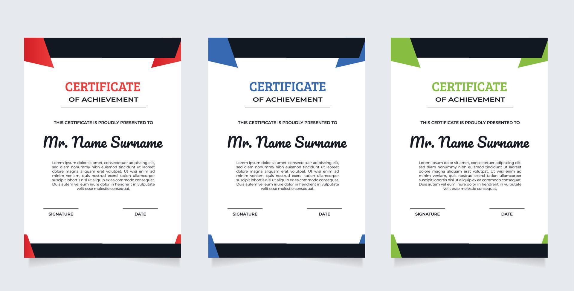 Certificate template with elegance modern background. for appreciation, achievements, award, business vector
