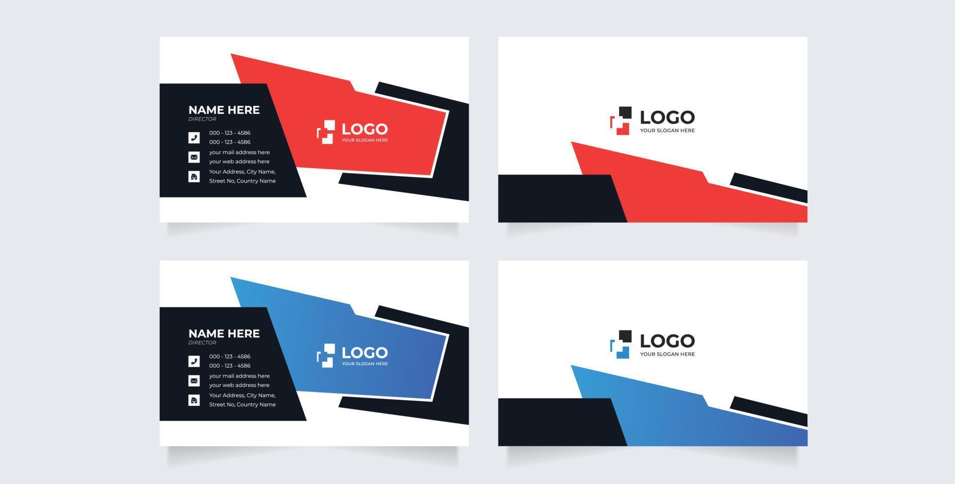 abstract Clean and simple Horizontal Business Card Template, Modern horizontal name card, Flat Style vector