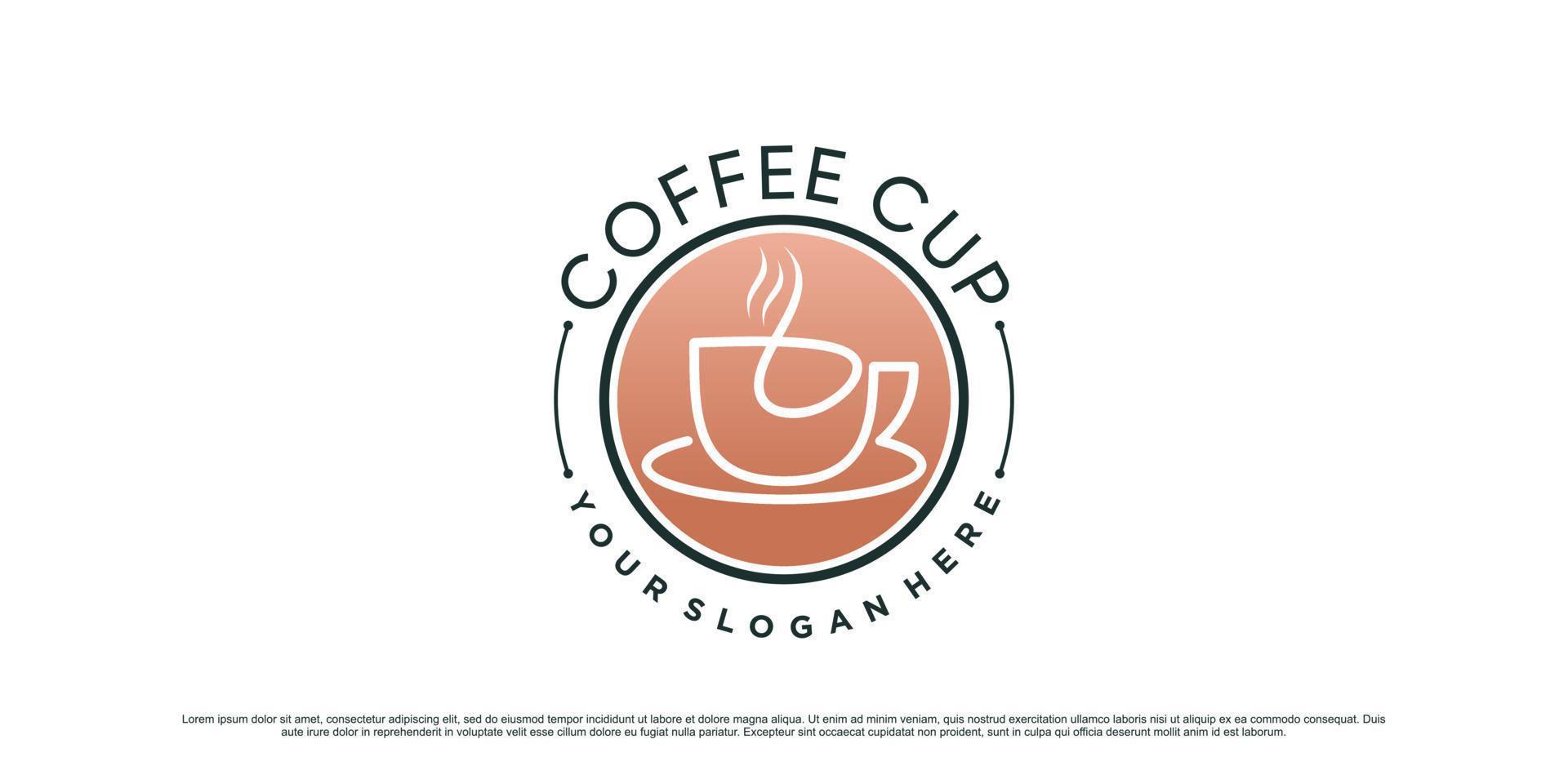 plantilla de diseño de logotipo de café con icono de taza y concepto de elemento creativo vector