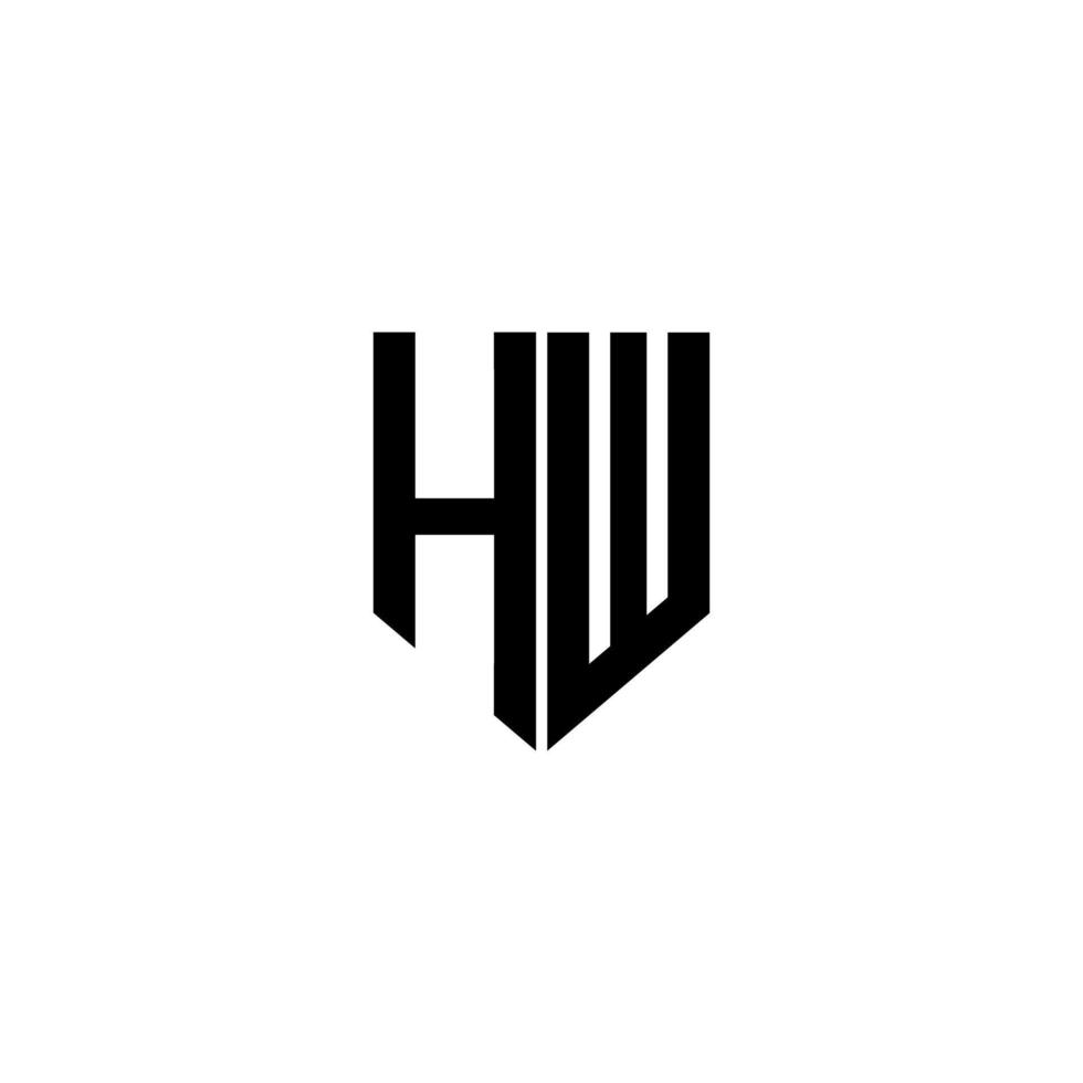 HW letter logo design with white background in illustrator. Vector logo, calligraphy designs for logo, Poster, Invitation, etc.