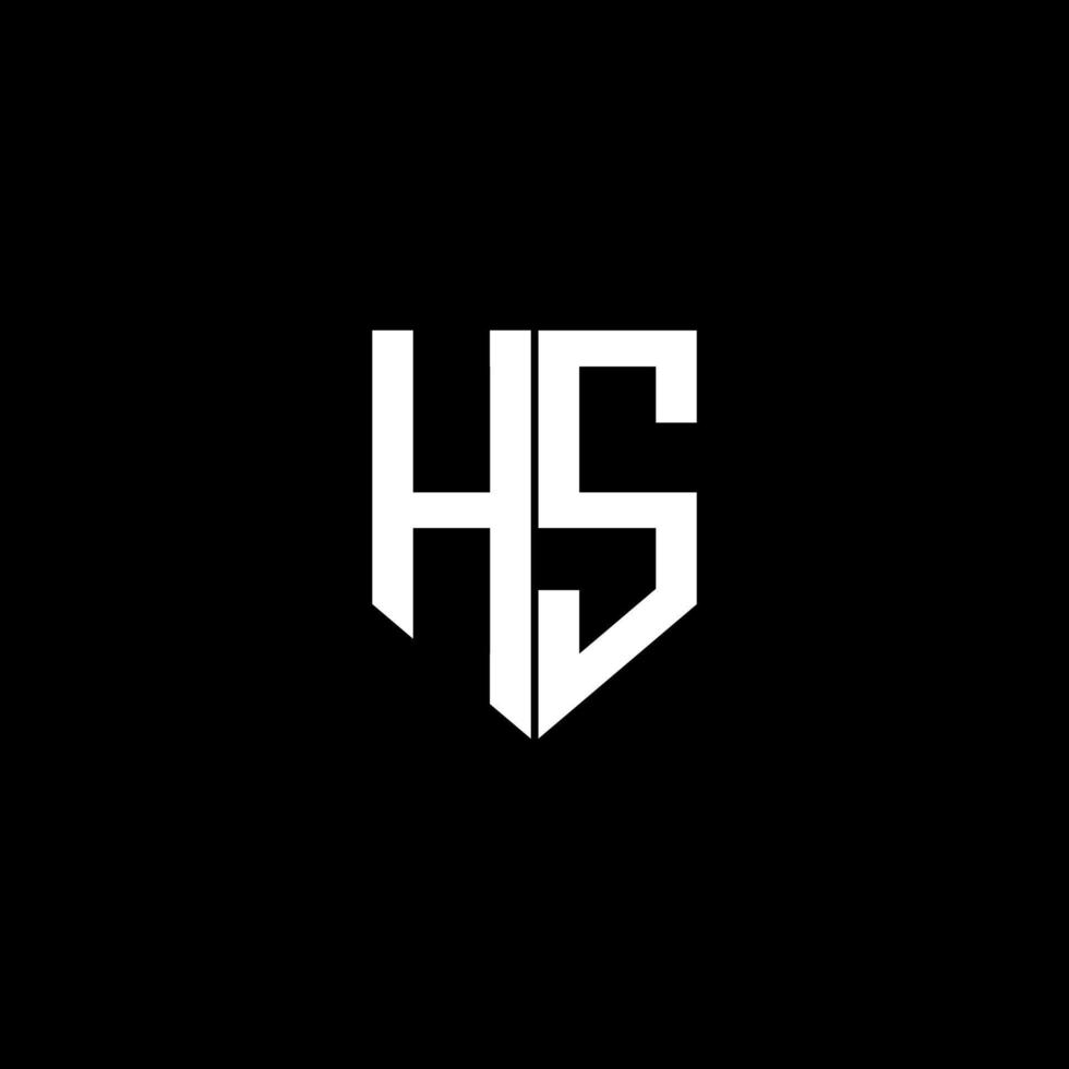diseño de logotipo de letra hs con fondo negro en illustrator. logotipo vectorial, diseños de caligrafía para logotipo, afiche, invitación, etc. vector