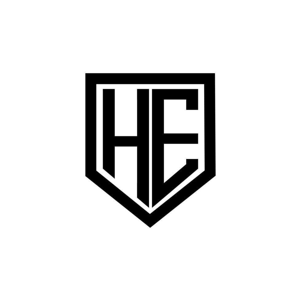 HE letter logo design with white background in illustrator. Vector logo, calligraphy designs for logo, Poster, Invitation, etc.