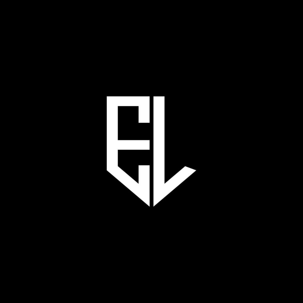 EL letter logo design with black background in illustrator. Vector logo, calligraphy designs for logo, Poster, Invitation, etc.