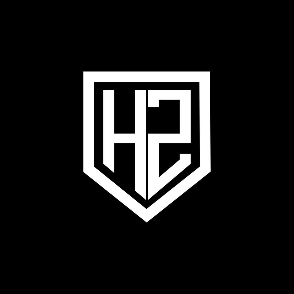 diseño de logotipo de letra hz con fondo negro en illustrator. logotipo vectorial, diseños de caligrafía para logotipo, afiche, invitación, etc. vector