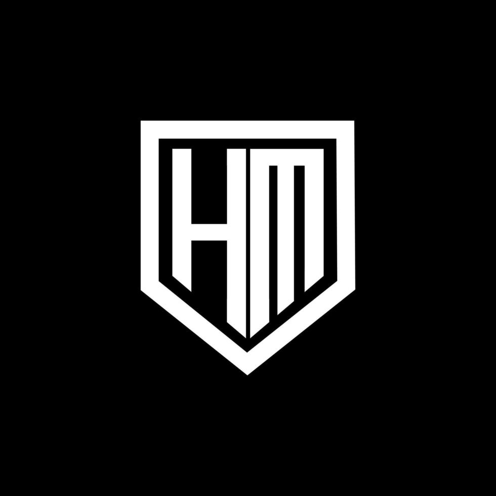 HM letter logo design with black background in illustrator. Vector logo, calligraphy designs for logo, Poster, Invitation, etc.