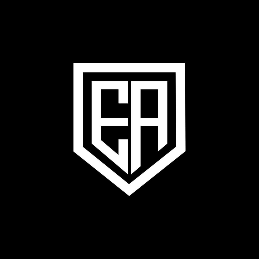 EA letter logo design with black background in illustrator. Vector logo, calligraphy designs for logo, Poster, Invitation, etc.