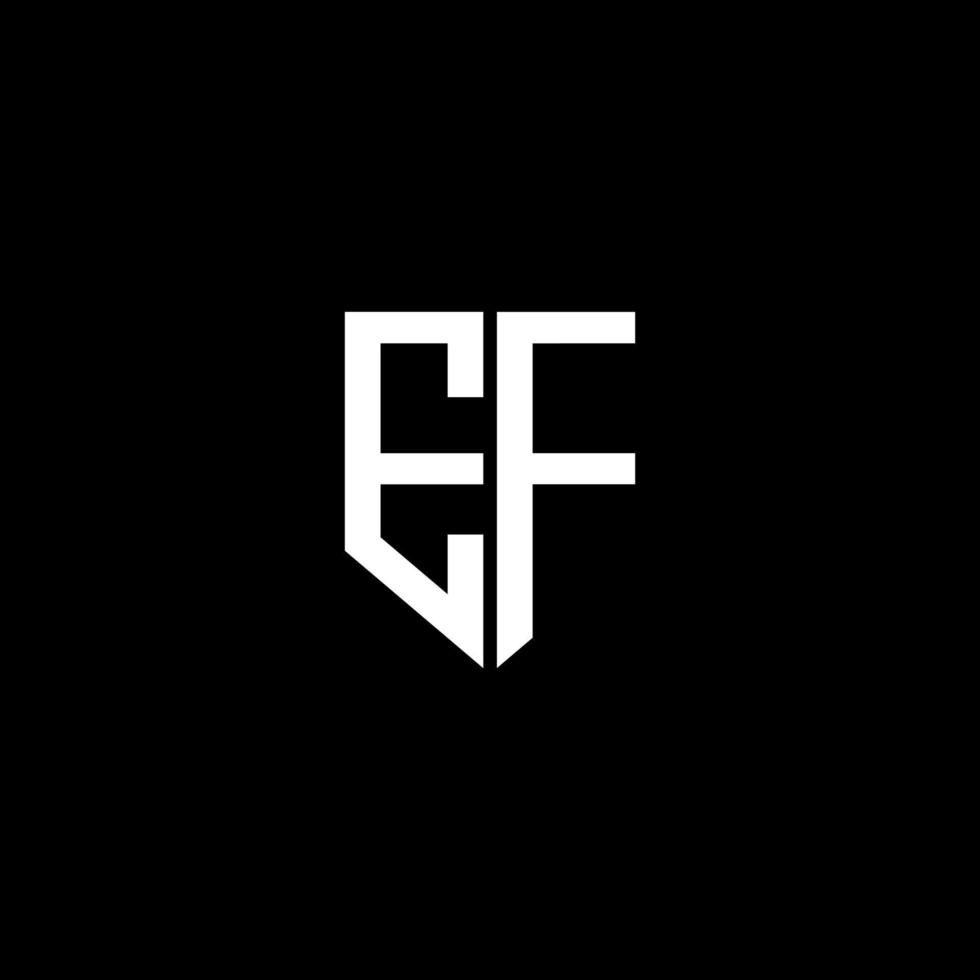 EF letter logo design with black background in illustrator. Vector logo, calligraphy designs for logo, Poster, Invitation, etc.