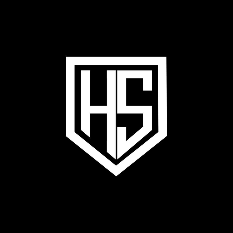 diseño de logotipo de letra hs con fondo negro en illustrator. logotipo vectorial, diseños de caligrafía para logotipo, afiche, invitación, etc. vector