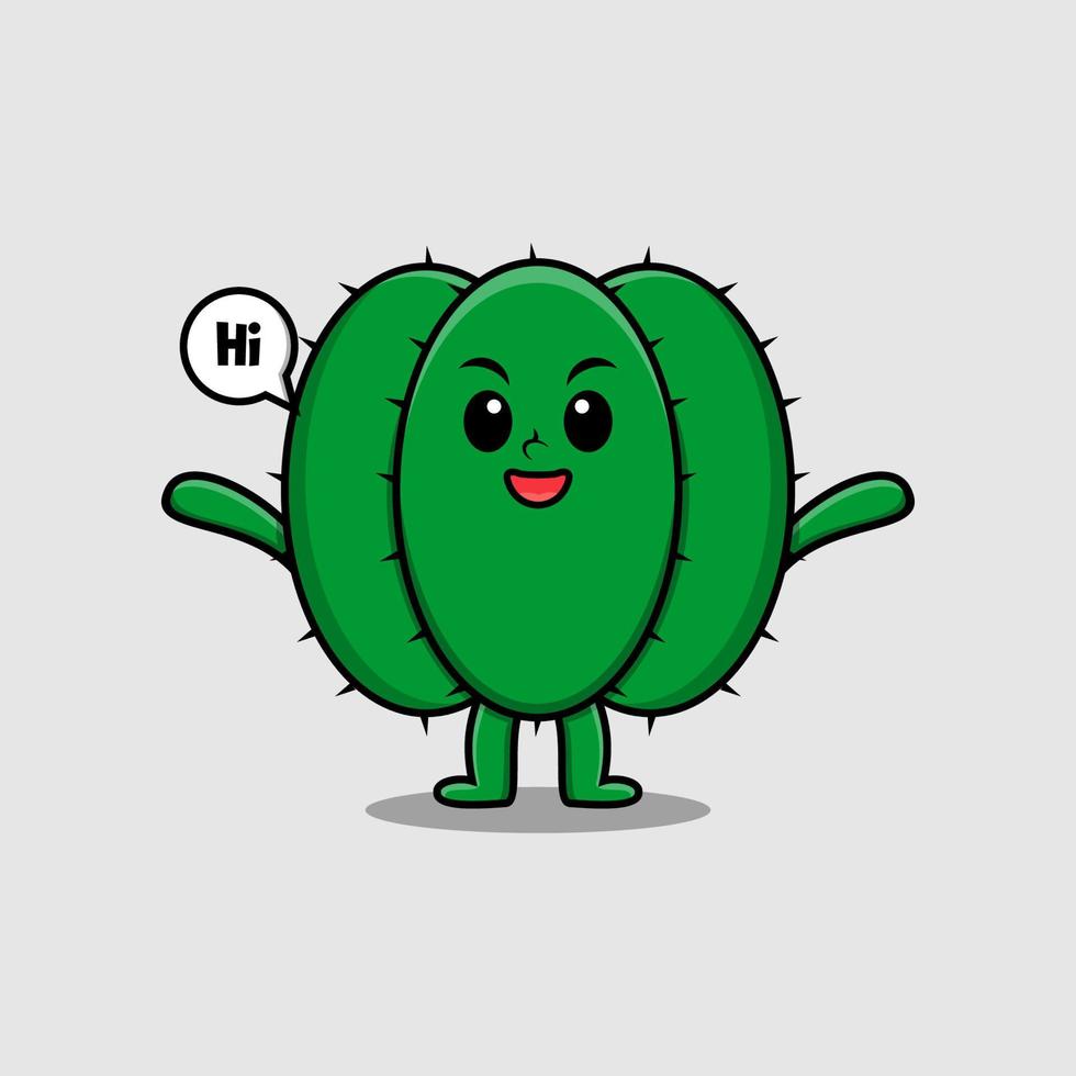 Cute cartoon Cactus with happy expression vector