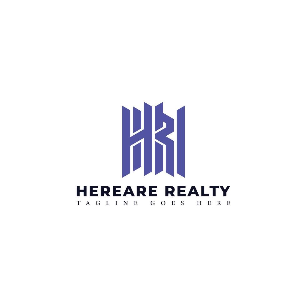 Abstract initial letter HR or RH logo in violet color isolated in white background applied for property realty company logo also suitable for the brands or companies have initial name RH or HR. vector