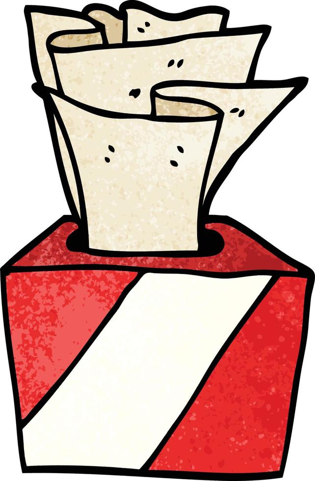cartoon doodle box of tissues vector