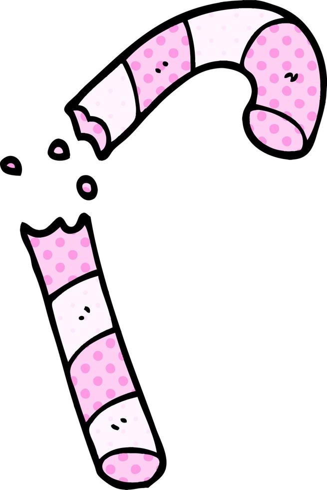 cartoon doodle pink candy cane vector