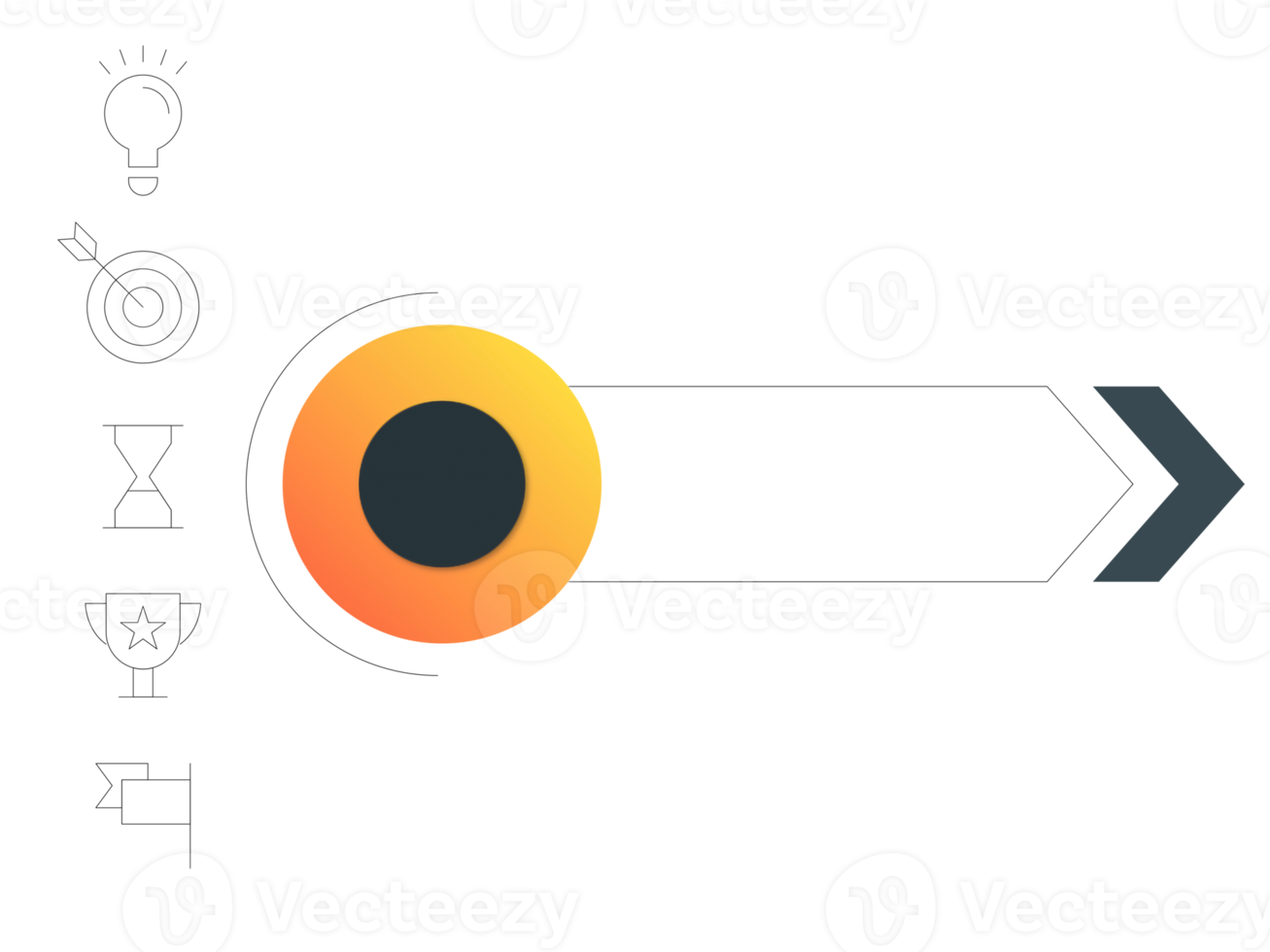 geel cirkel met bar ruimte en pijl voor infographic element. png