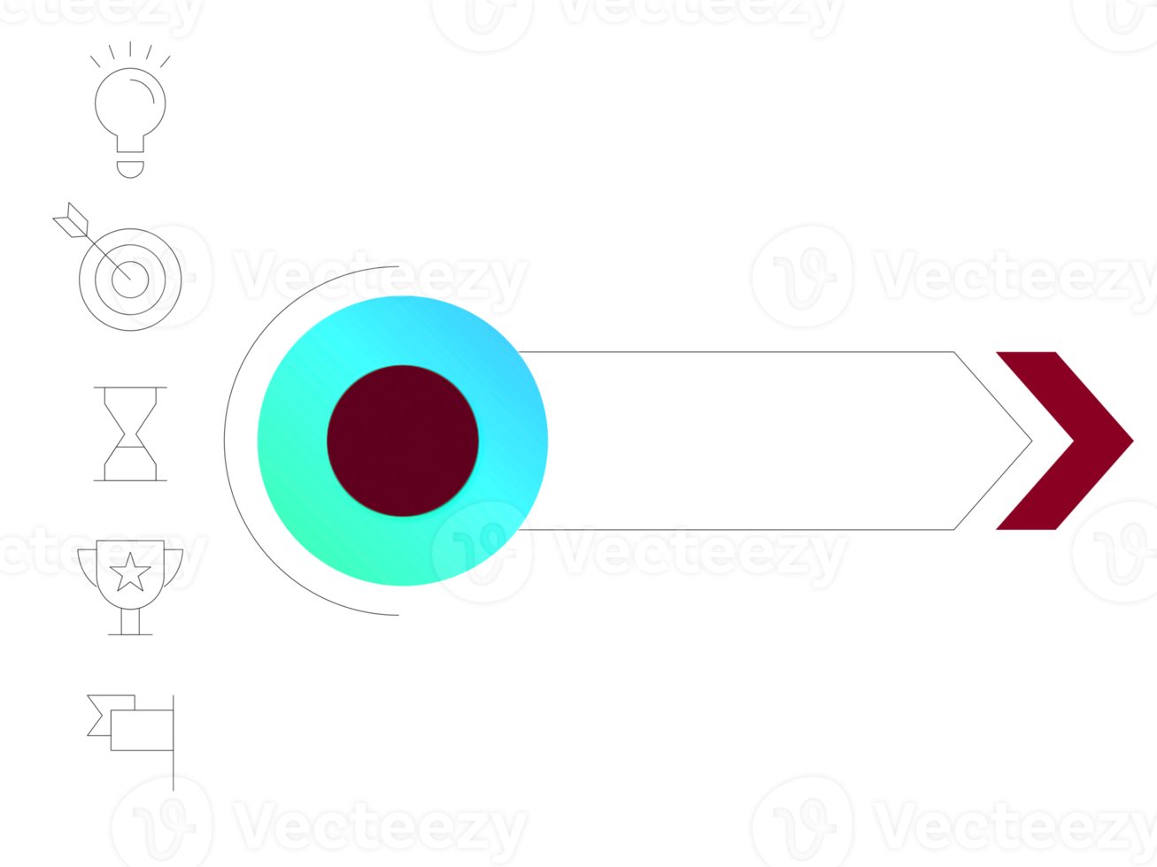 blauw cirkel met bar ruimte en pijl voor infographic element. png