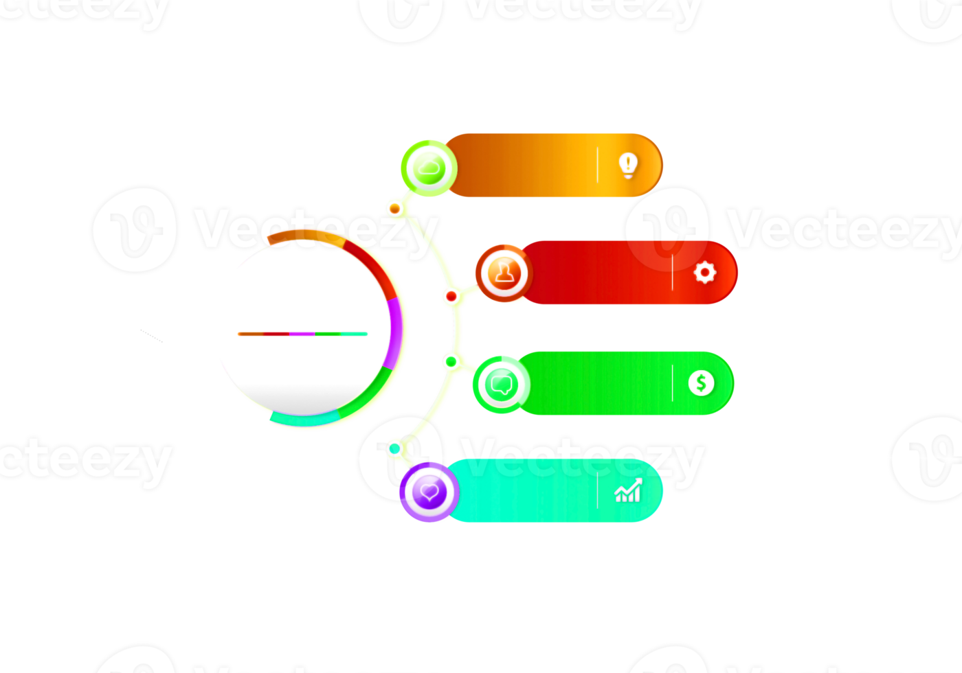 buntes objekt mit vier schritten für infografik-vorlage png