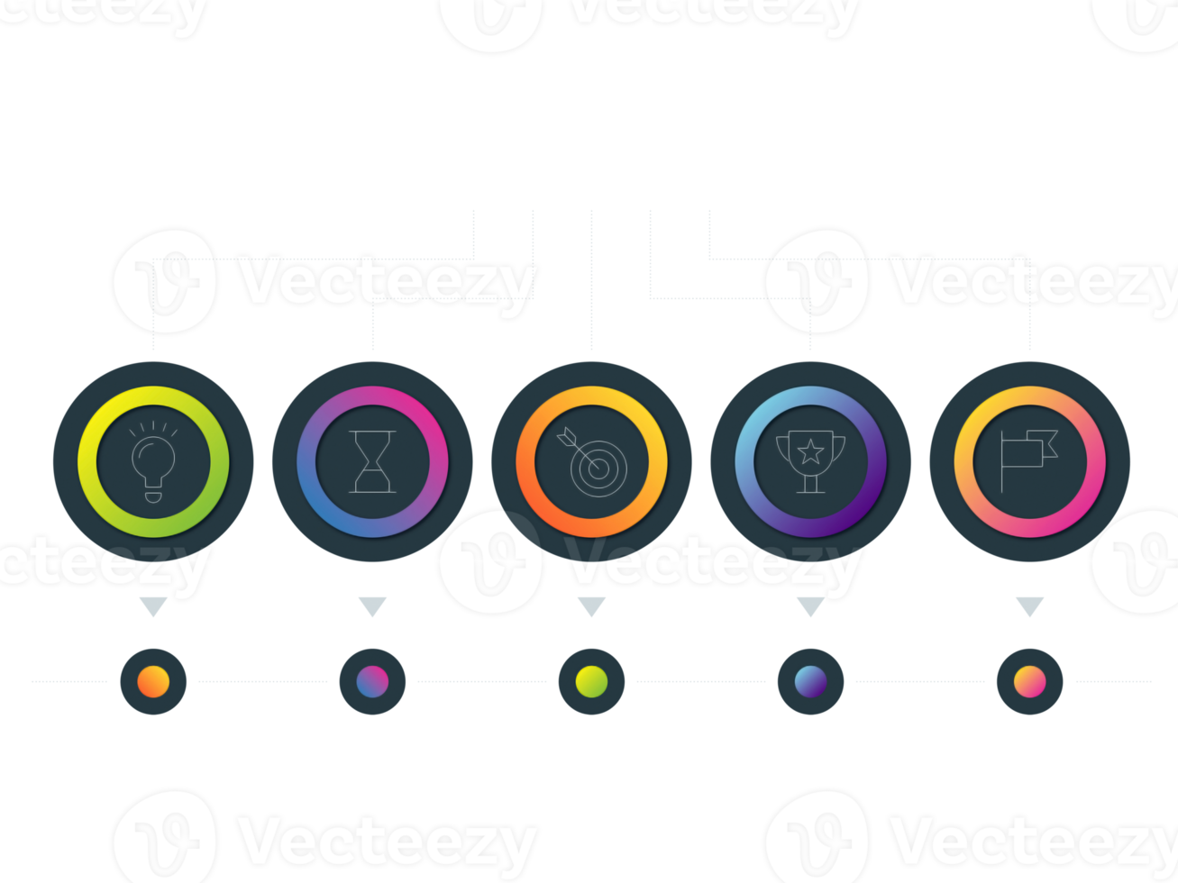 Five steps colorful circle object for infographic template png