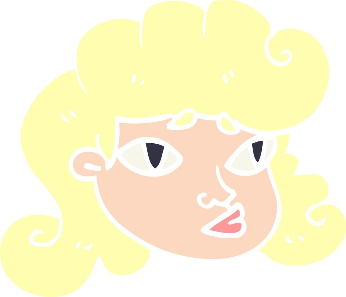 cartoon doodle blond girls face vector