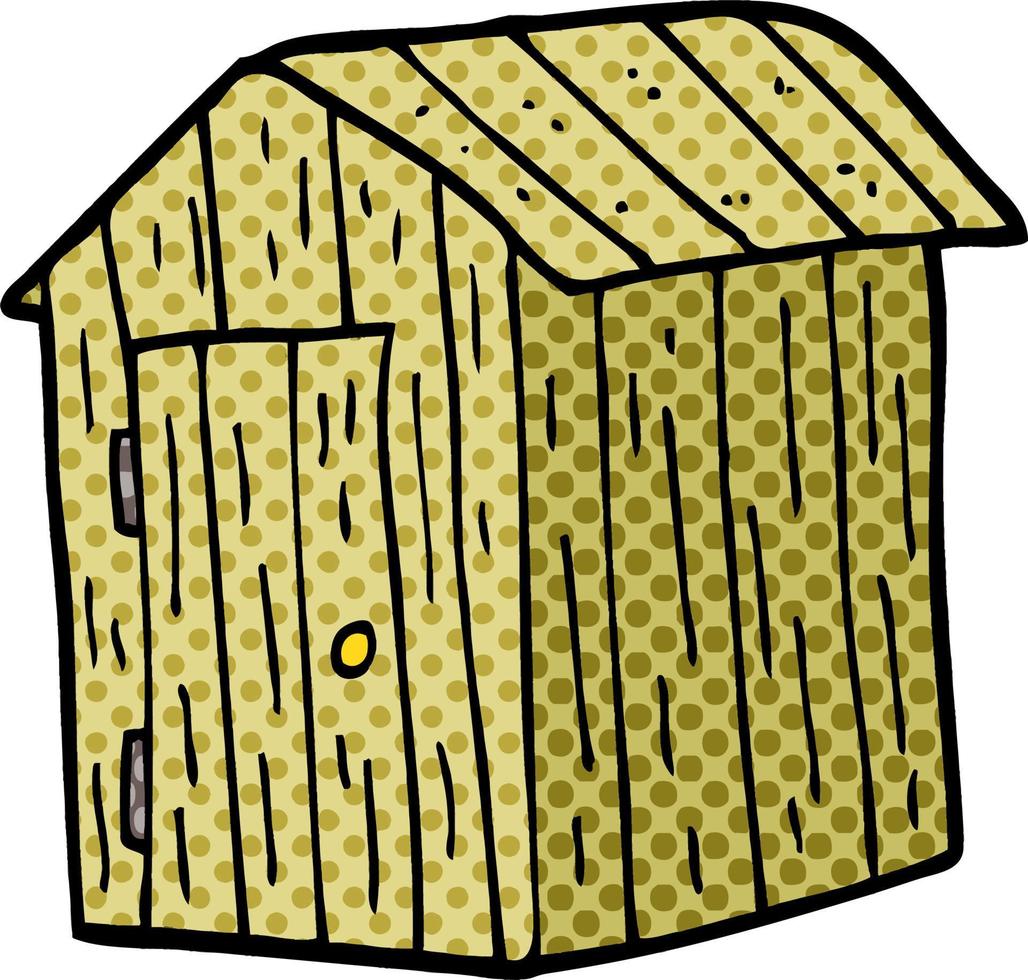 cartoon doodle wooden shed vector