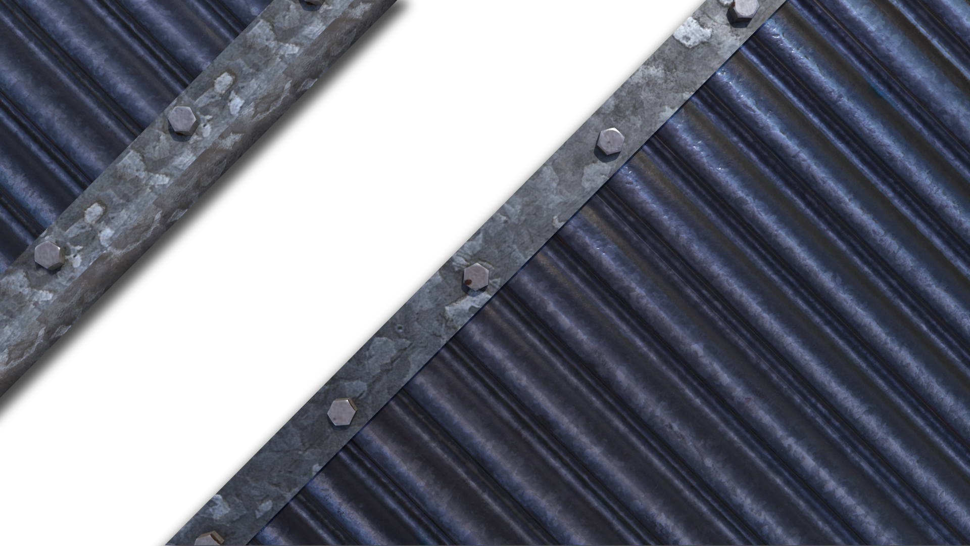 A 3d rendering image of a rust steel frame on old metal sheet wall and