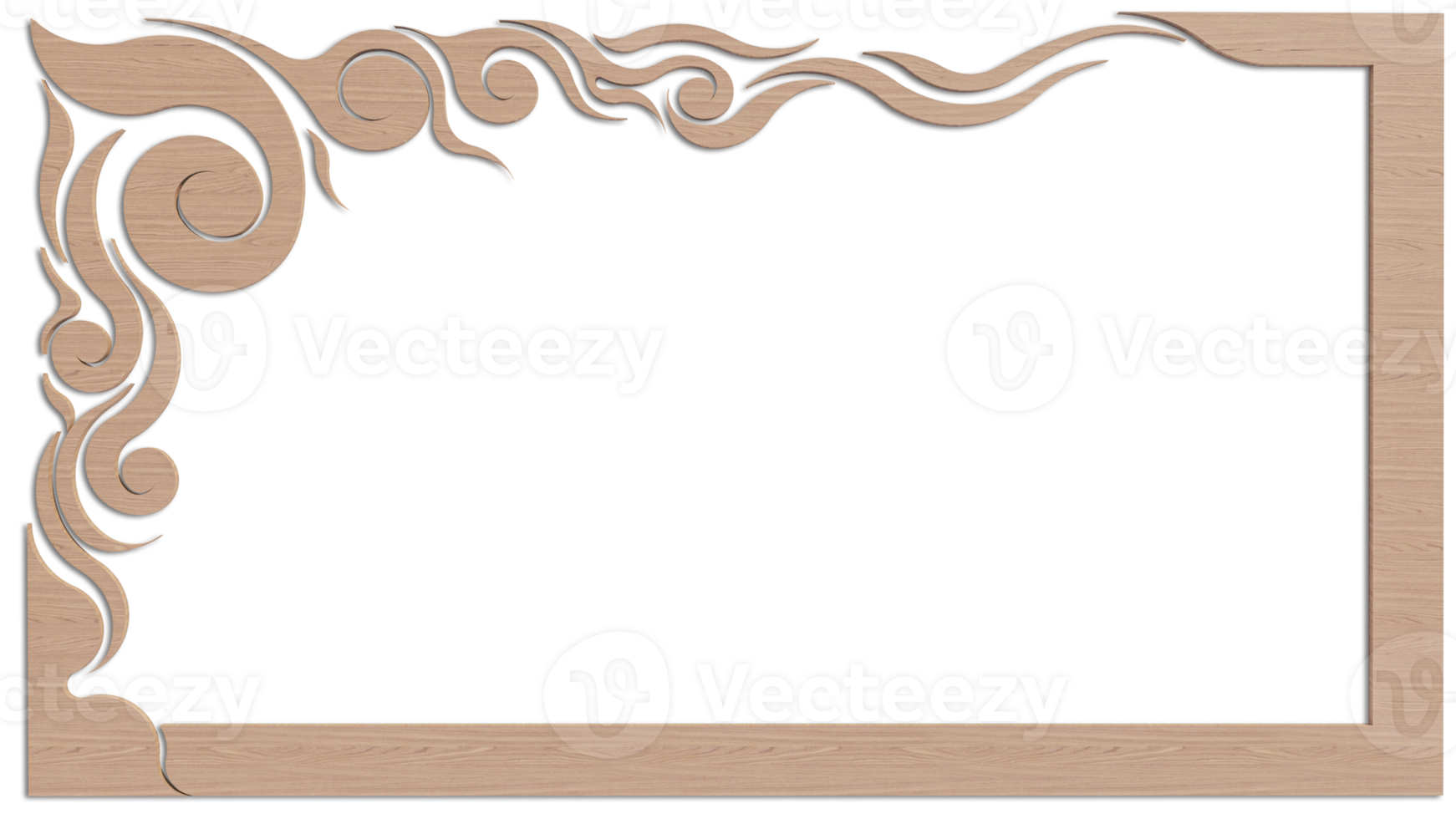een 3d renderen beeld van Thais patroon kader Aan een wit achtergrond png