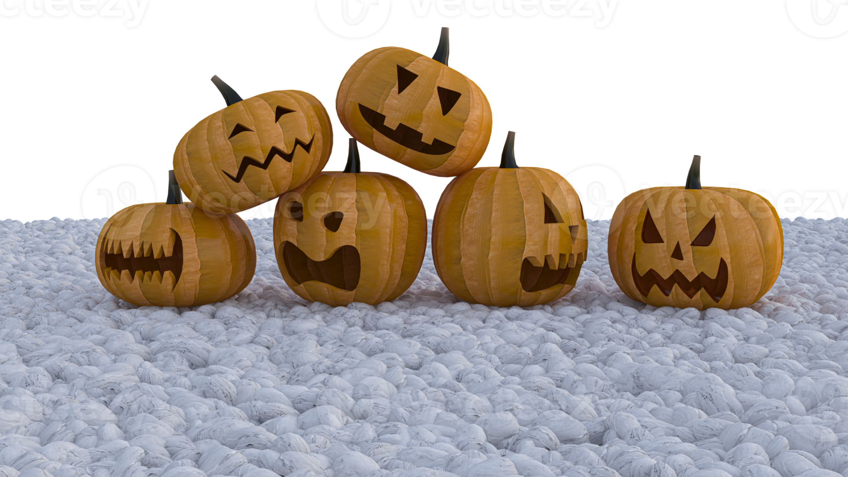 Mockup background for pumpkin heads on white color rock garden png