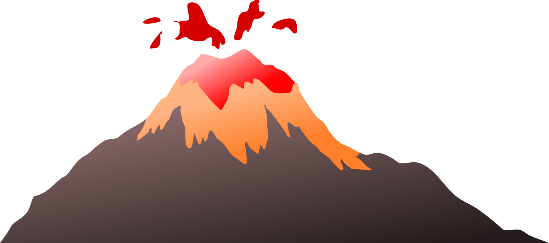 erupción del volcán de montaña png
